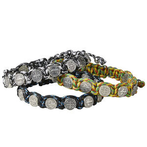 Wholesale Lot of 48, Rope Adjustable Benedict Catholic Religious Bracelets